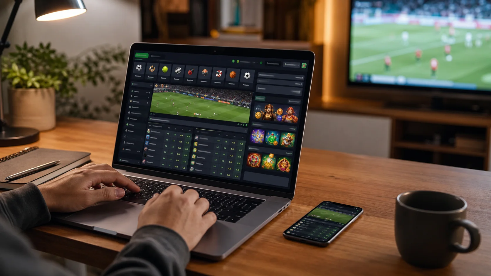 Plataforma vaidebet em notebook e celular com apostas esportivas e cassino online